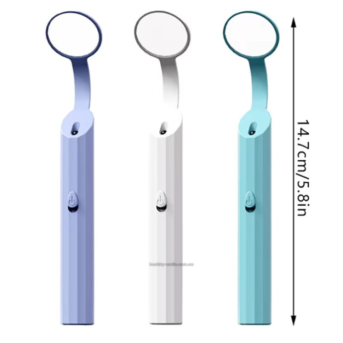 Стоматологическое зеркало с Led подсветкой, голубое